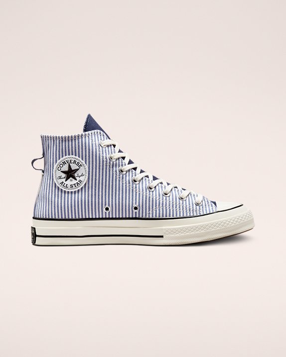 Converse Chuck 70 Lo-Fi Hickory Stripe Wysokie Top Głęboka Niebieskie | A48790L
