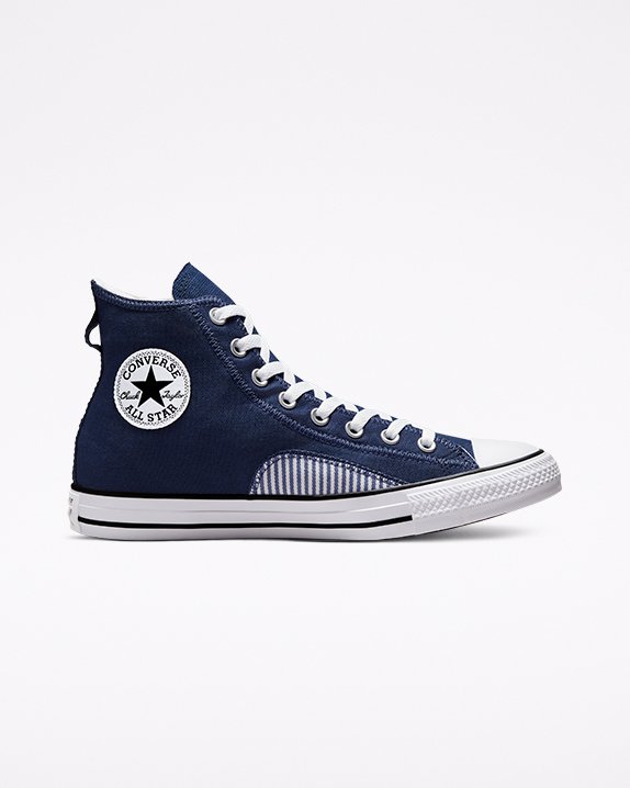 Converse Chuck Taylor All Star Hickory Stripe Wysokie Top Granatowe | A25318H
