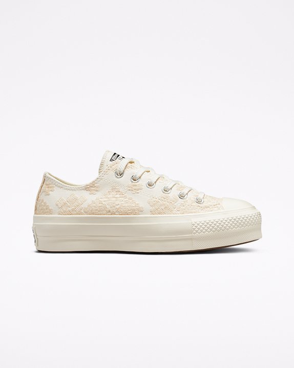 Converse Chuck Taylor All Star Lift Festival Borderie Niskie Top Białe | A32726F