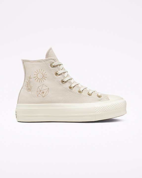 Converse Chuck Taylor All Star Lift Festival Golden Mind Wysokie Top Beżowe | A67041G