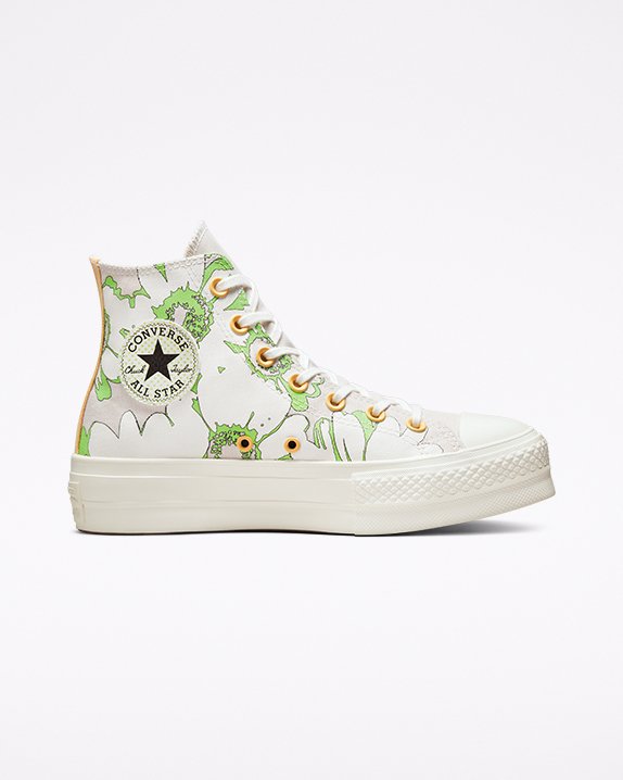 Converse Chuck Taylor All Star Lift Floral Wysokie Top Białe | A54607X