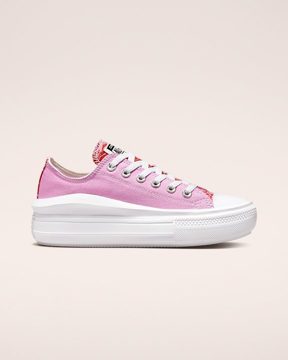 Converse Chuck Taylor All Star Move Floral Platformie Niskie Top Różowe | A83911D