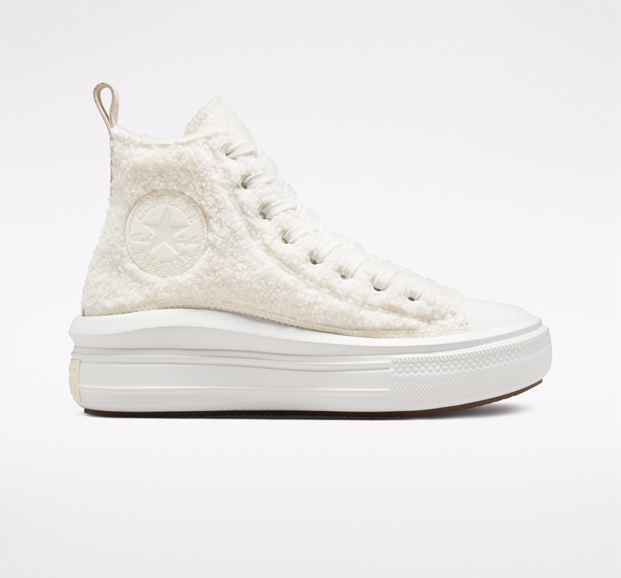 Converse Chuck Taylor All Star Move Platformie Cozy Tones Sherpa Białe | A08545Z