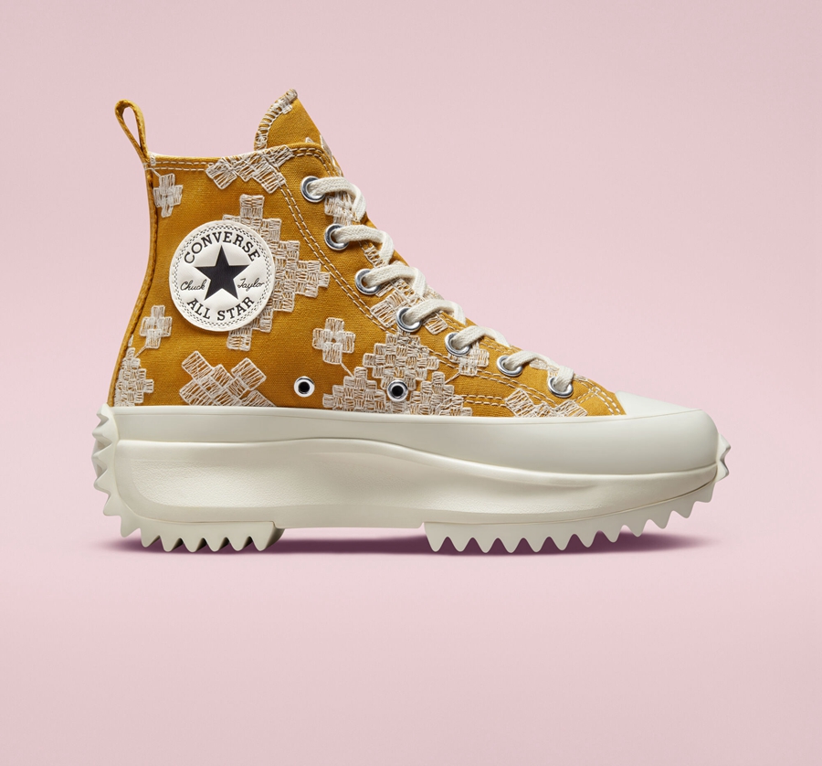 Converse Run Star Hike Platformie Tonal Embroidery Żółte | A04754V