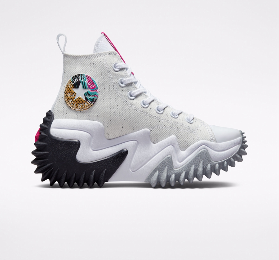 Converse Run Star Motion Platformie '90s Marbled Białe | A07003M
