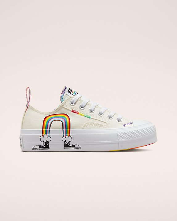 Converse x Pride Lift Chuck Taylor All Star Niskie Top Beżowe | A85372Q